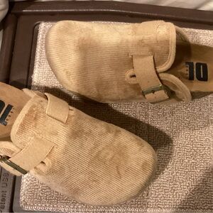 Tan Corduroy Clogs